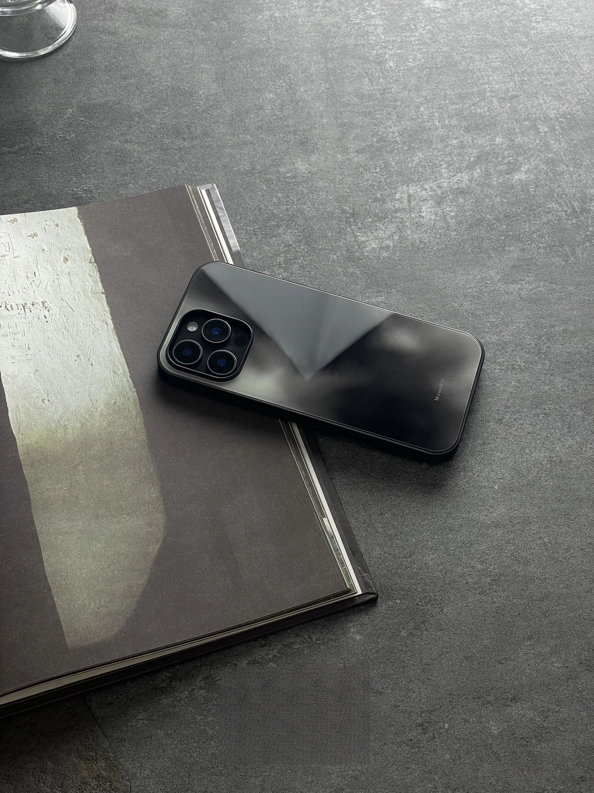Obsidian Ink Black Tempered Glass Phone Case-MH