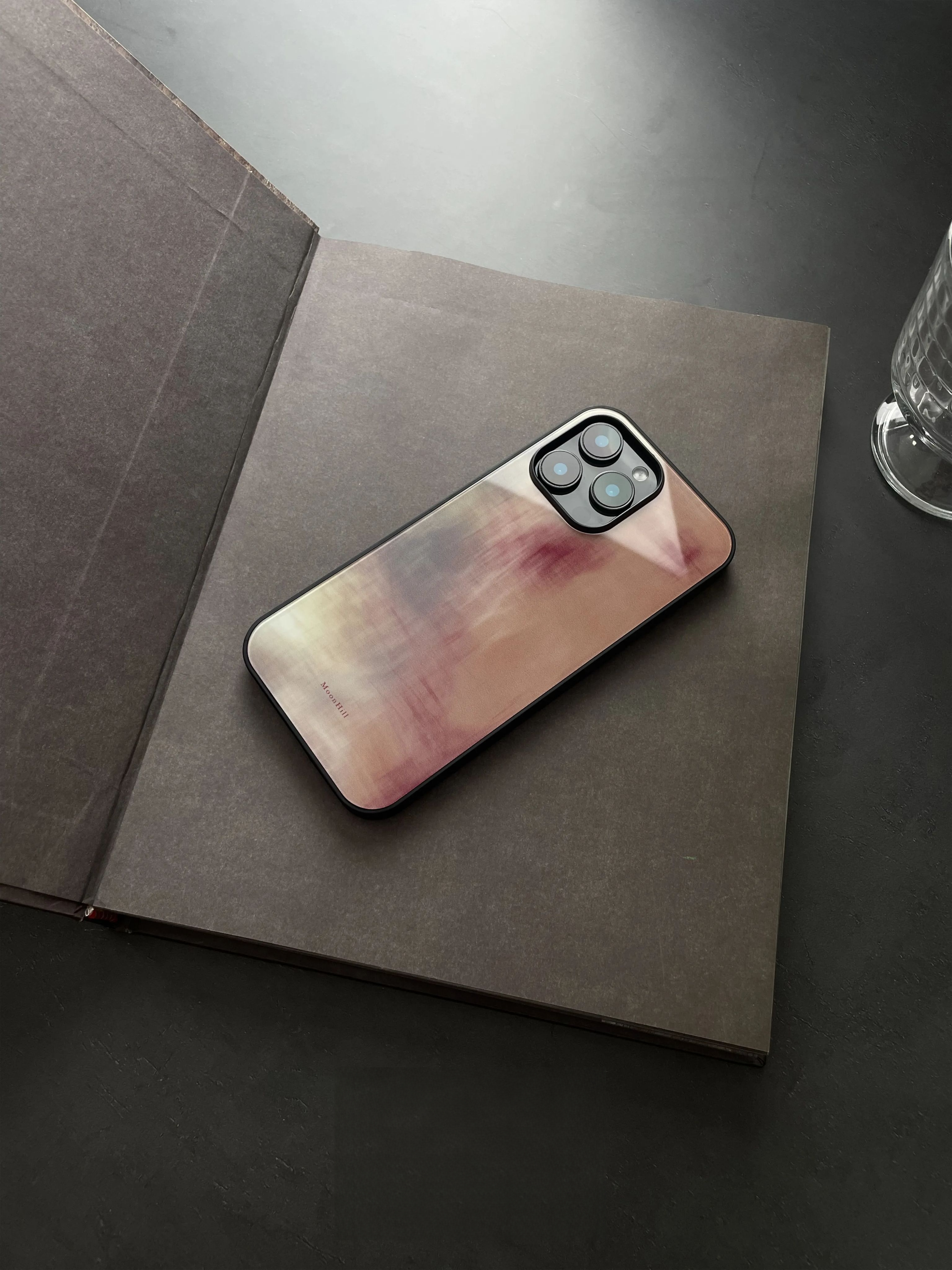 Abstract Watercolor Twilight Tempered Glass Phone Case-MH