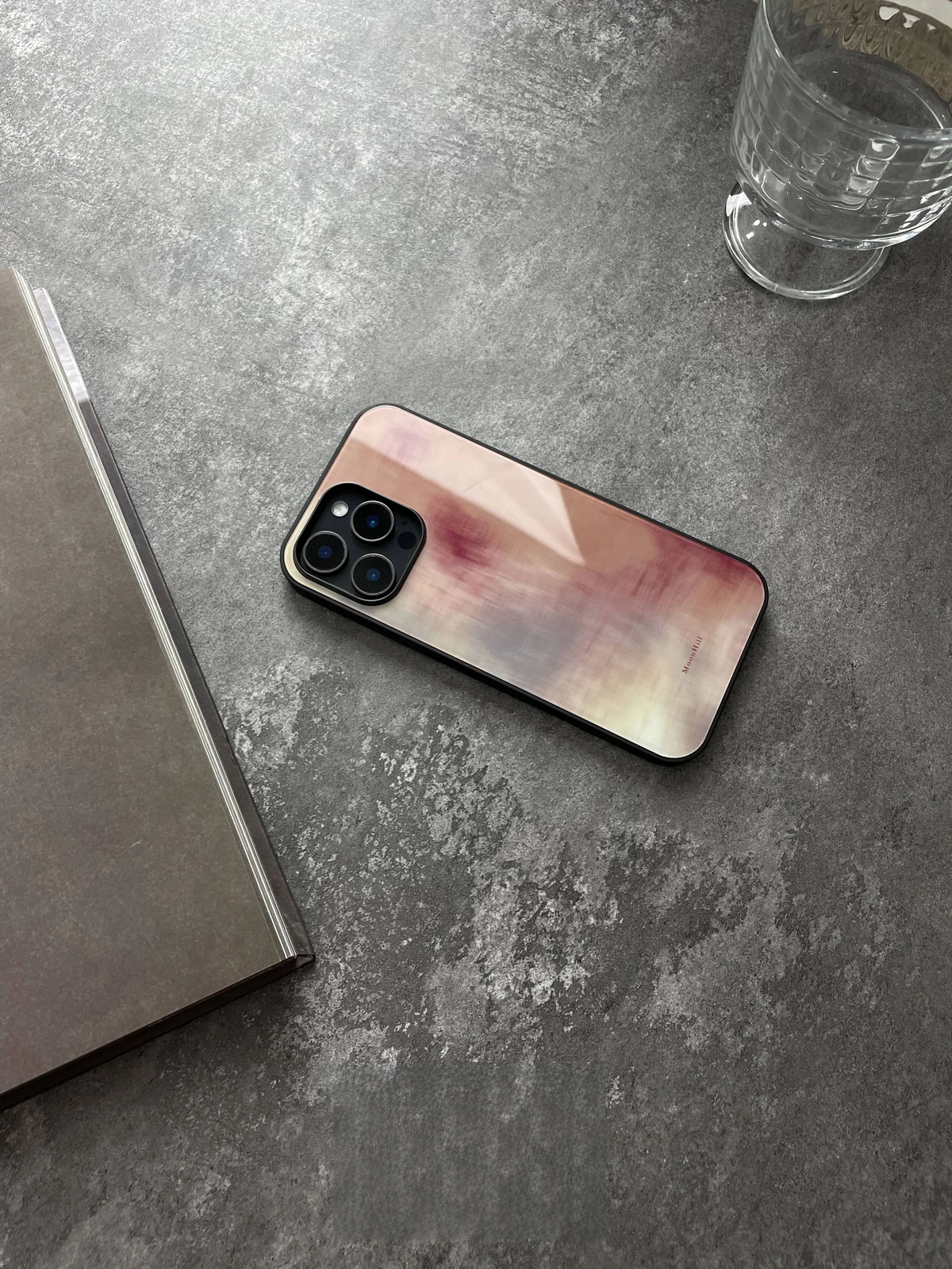 Abstract Watercolor Twilight Tempered Glass Phone Case-MH