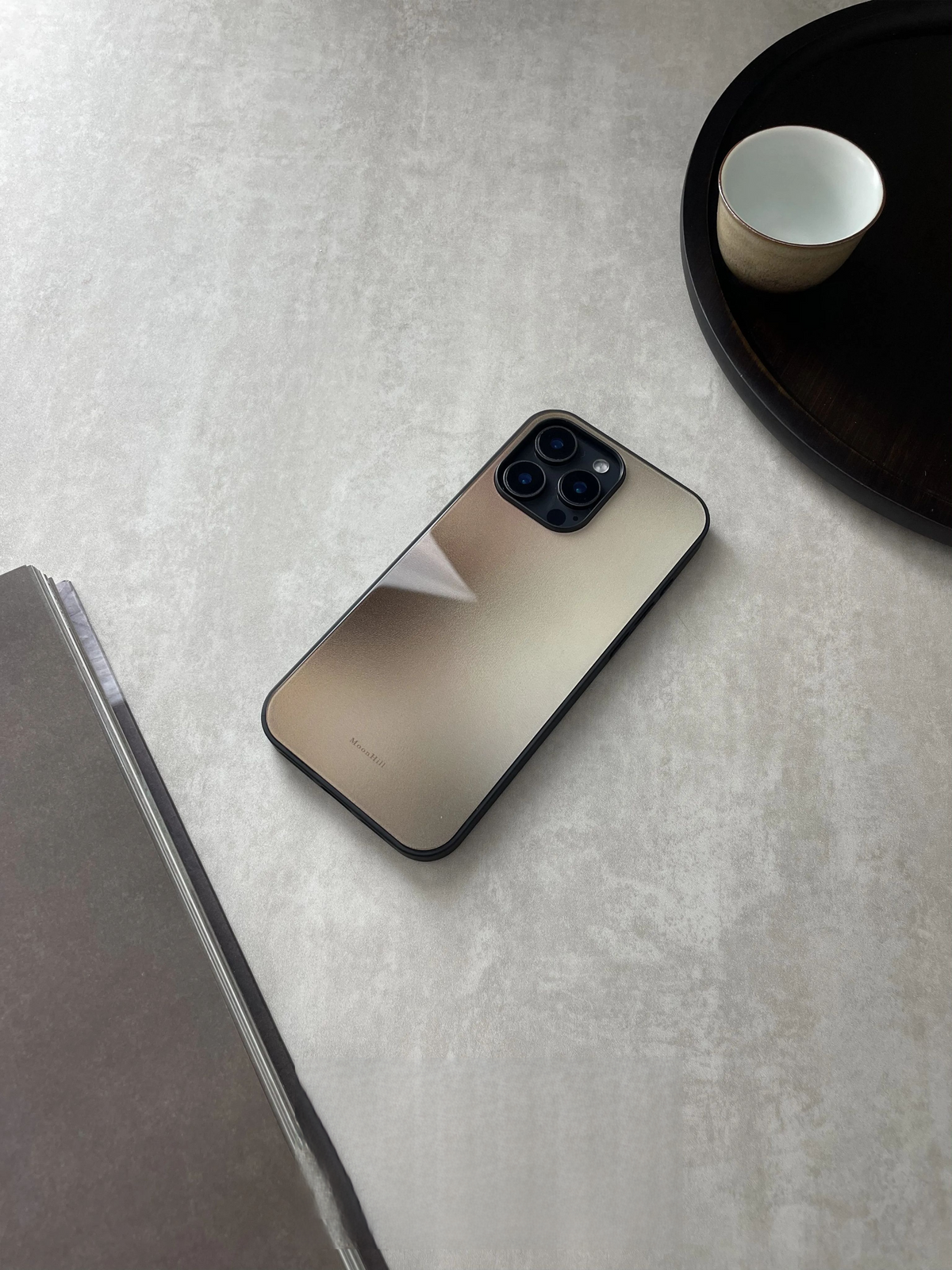 Sepia Tea Brown Gradient Tempered Glass Phone Case-MH