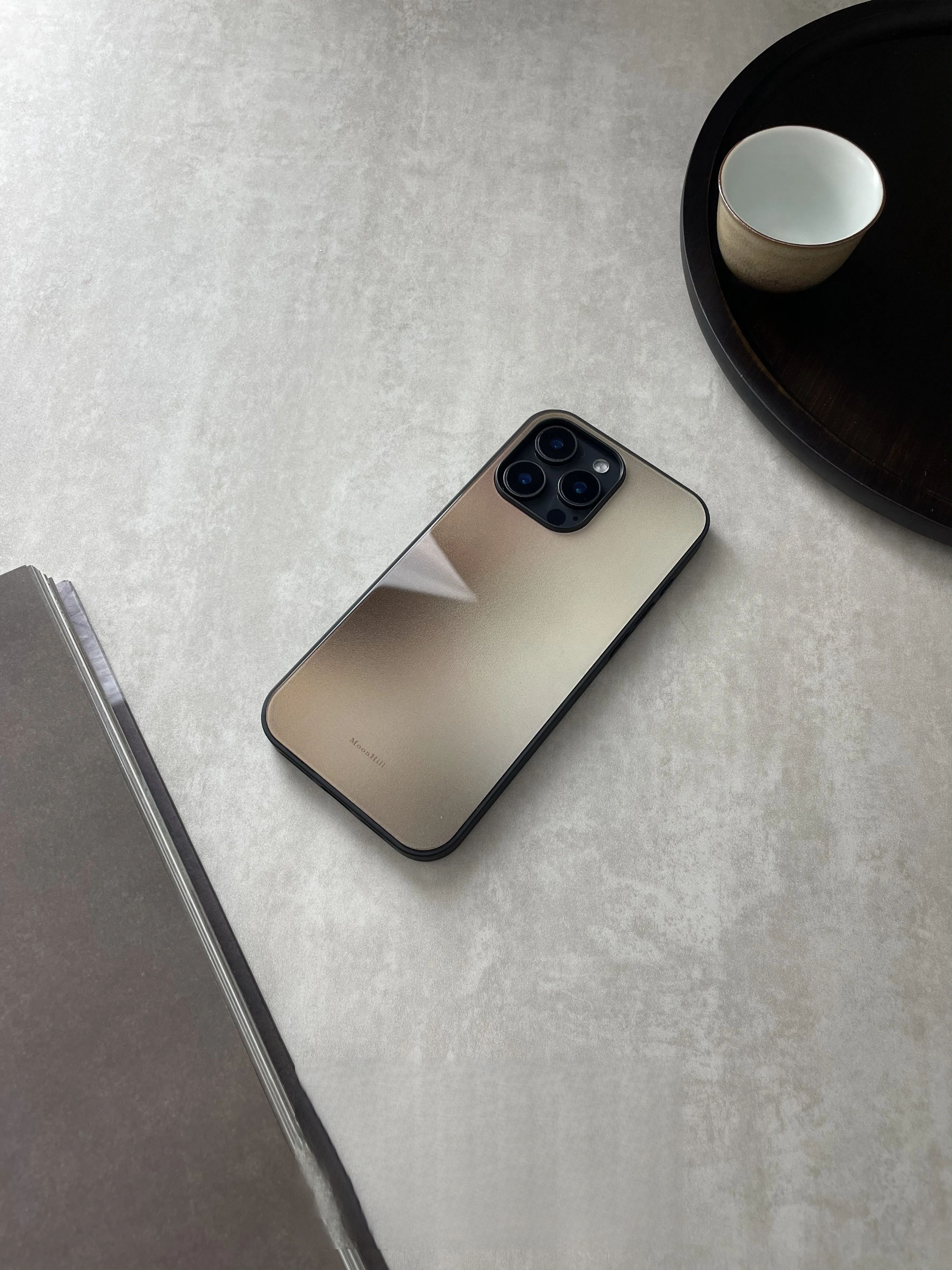 Sepia Tea Brown Gradient Tempered Glass Phone Case-MH