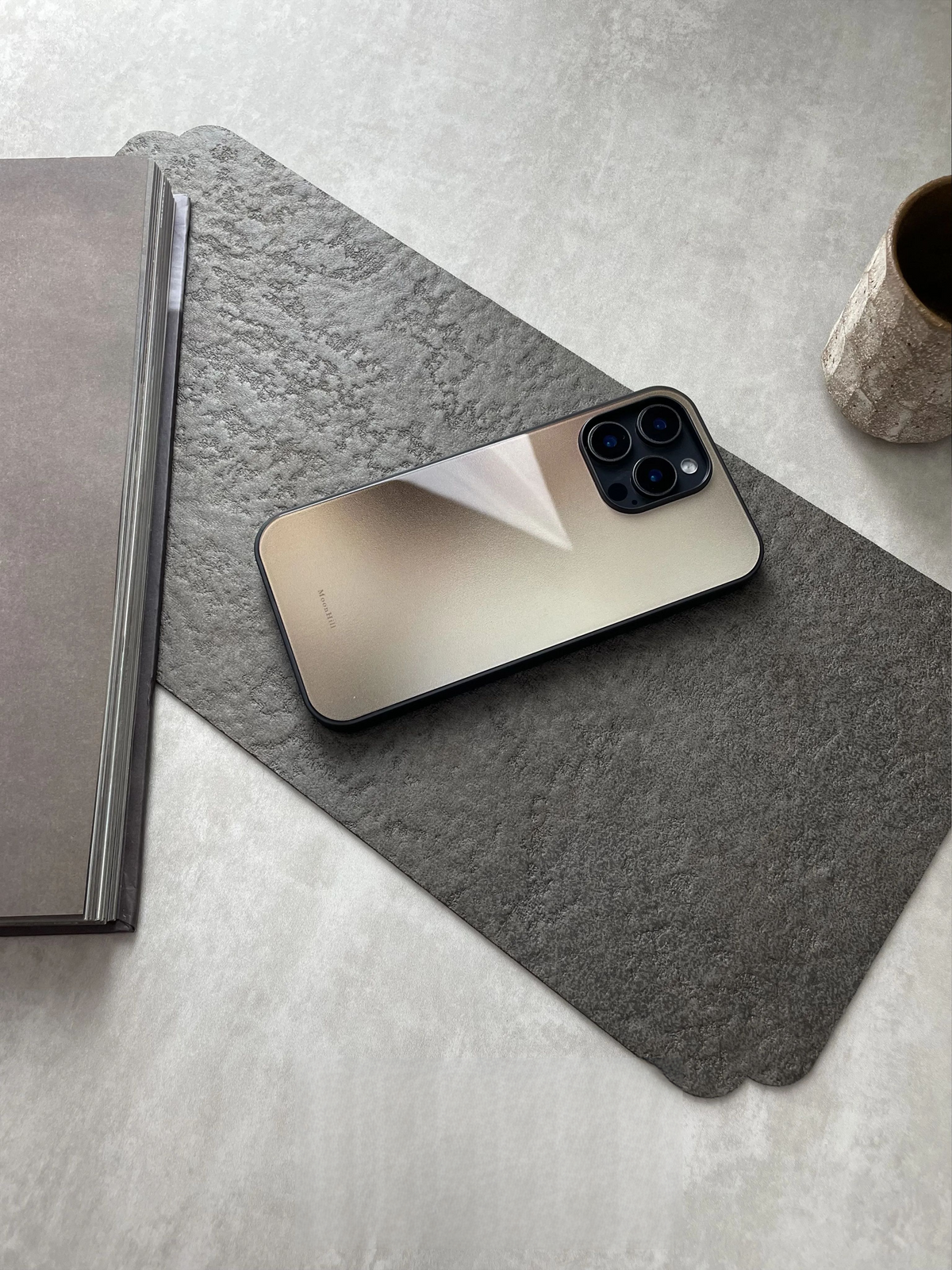 Sepia Tea Brown Gradient Tempered Glass Phone Case-MH