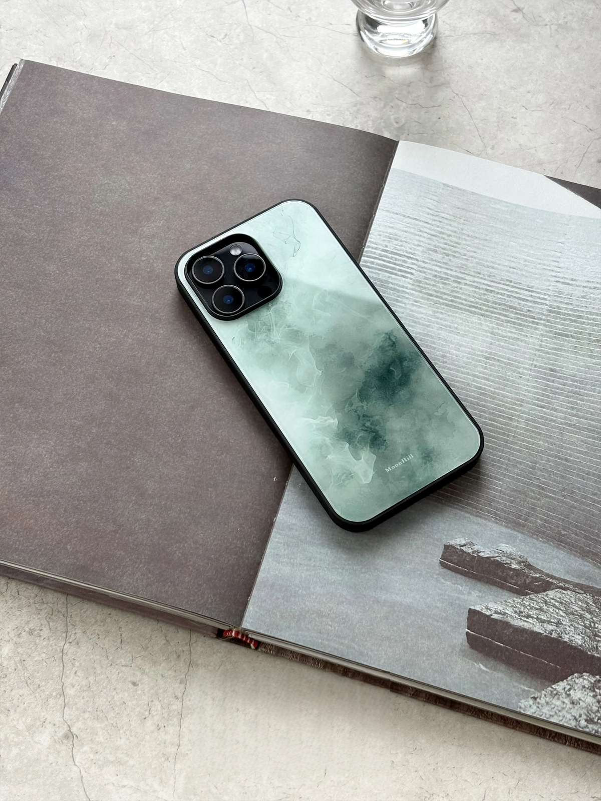 Chinoiserie Emerald Mist Tempered Glass Phone Case-MH