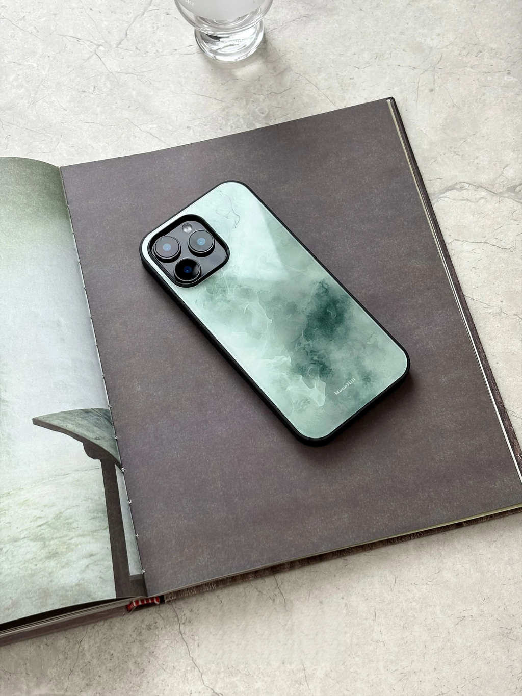 Chinoiserie Emerald Mist Tempered Glass Phone Case-MH
