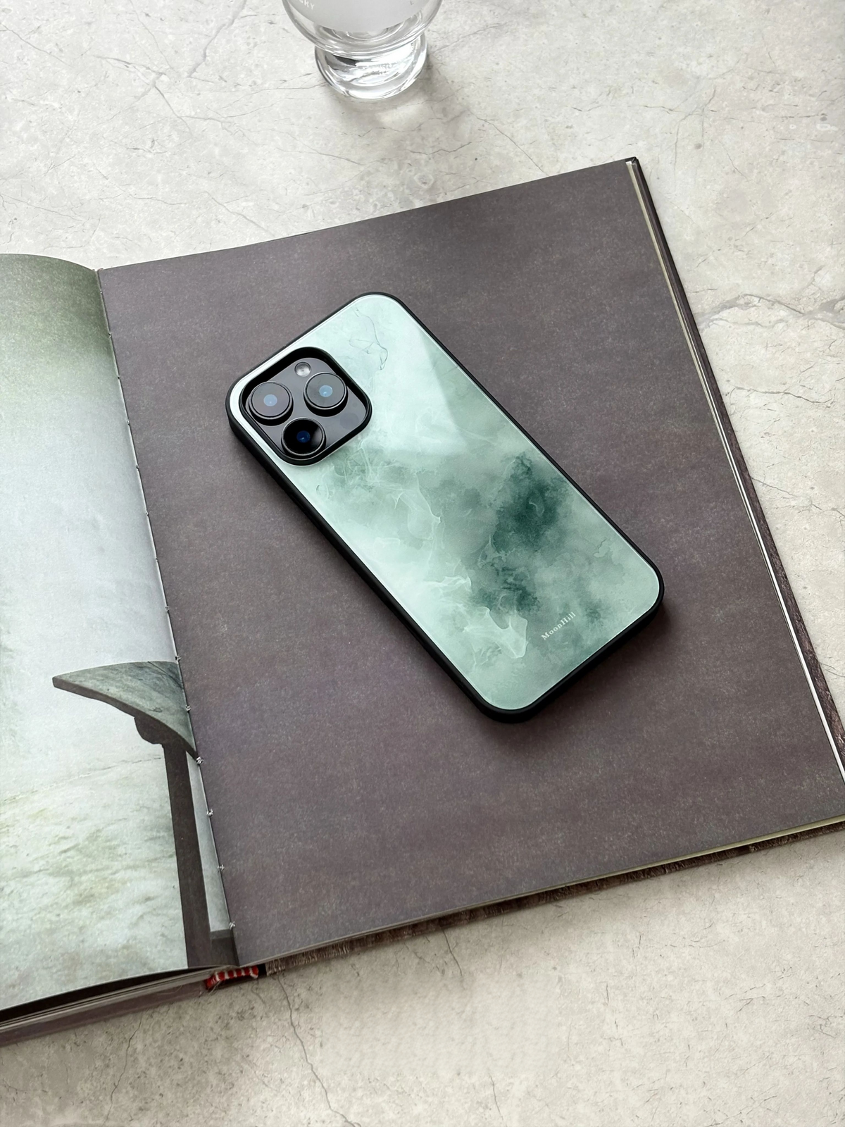 Chinoiserie Emerald Mist Tempered Glass Phone Case-MH