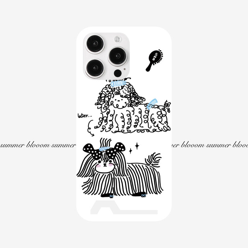 Line Art Poodle & Dancing Bear Phone Case SB-IML MagSafe
