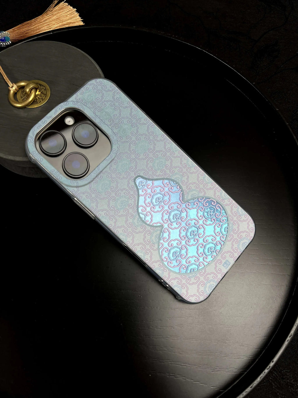 Chinoiserie Imperial Gourd (Fulu) Laser Metallic Silicone Phone Case-YX