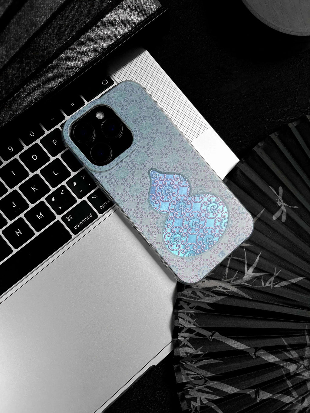 Chinoiserie Imperial Gourd (Fulu) Laser Metallic Silicone Phone Case-YX