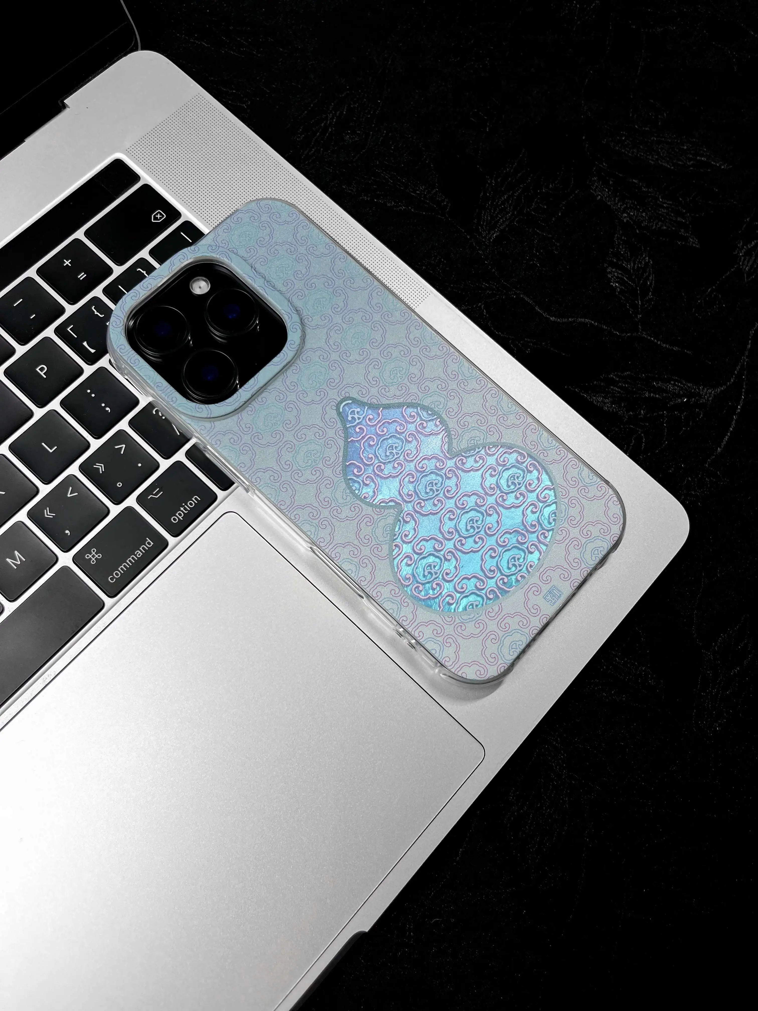 Chinoiserie Imperial Gourd (Fulu) Laser Metallic Silicone Phone Case-YX