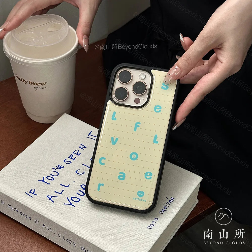 Polka Dot Lettering Epoxy Phone Case-BC003R