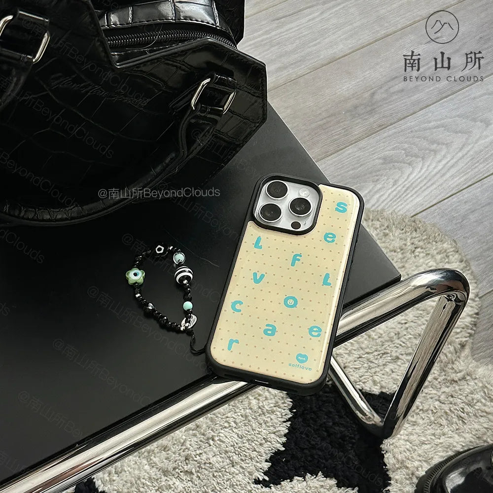 Polka Dot Lettering Epoxy Phone Case-BC003R
