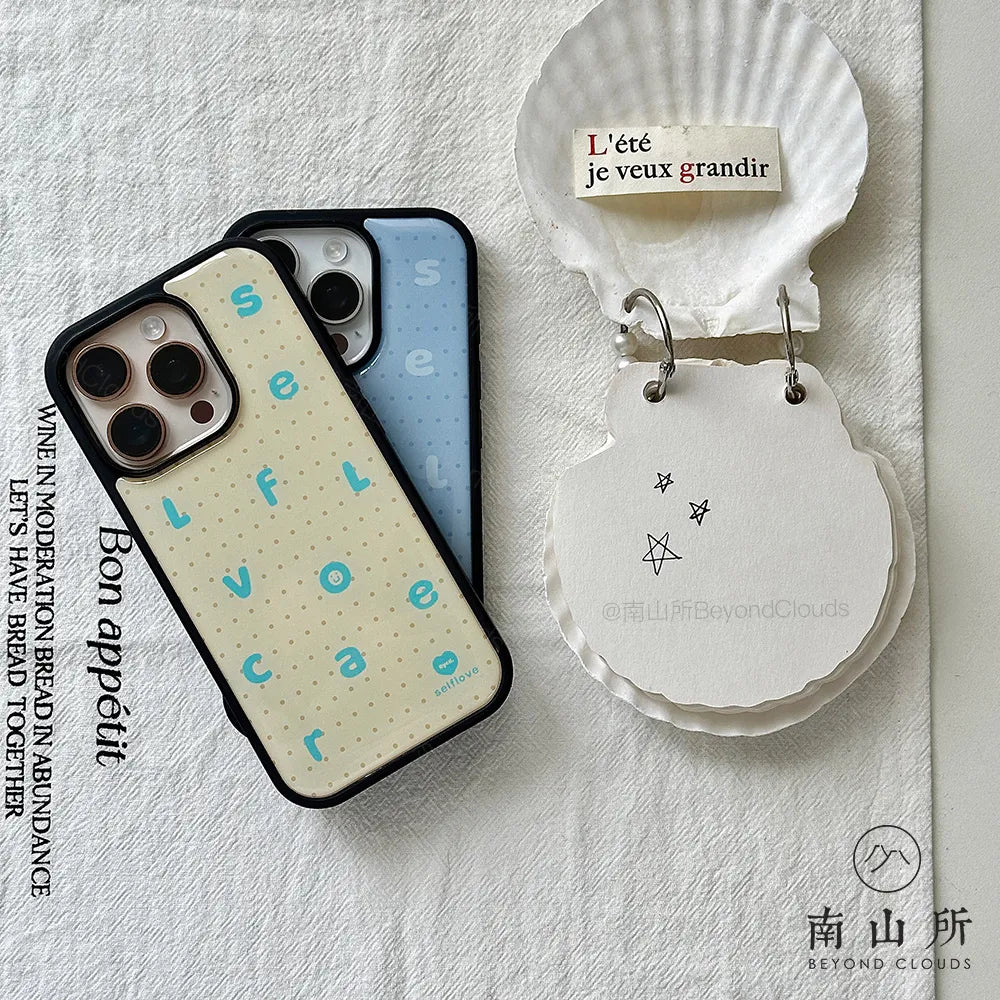 Polka Dot Lettering Epoxy Phone Case-BC003R