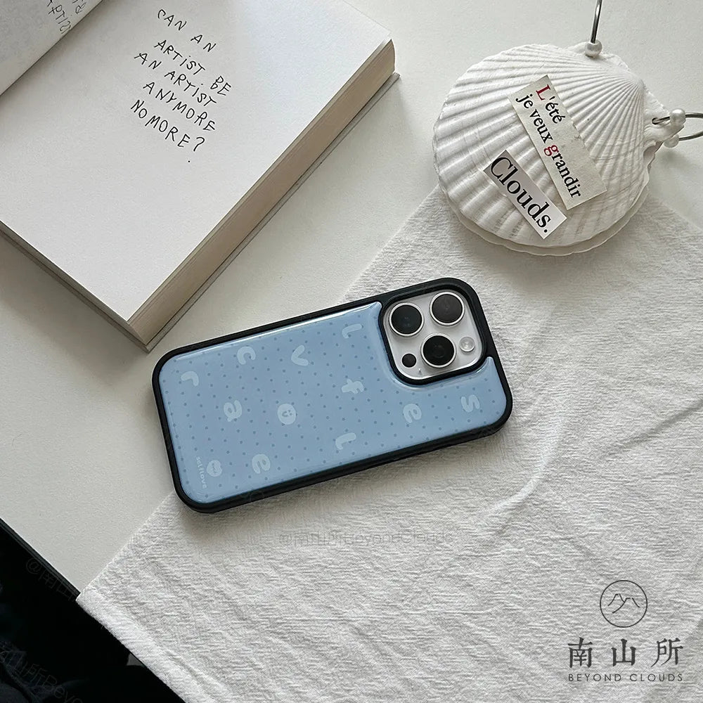 Polka Dot Lettering Epoxy Phone Case-BC003R