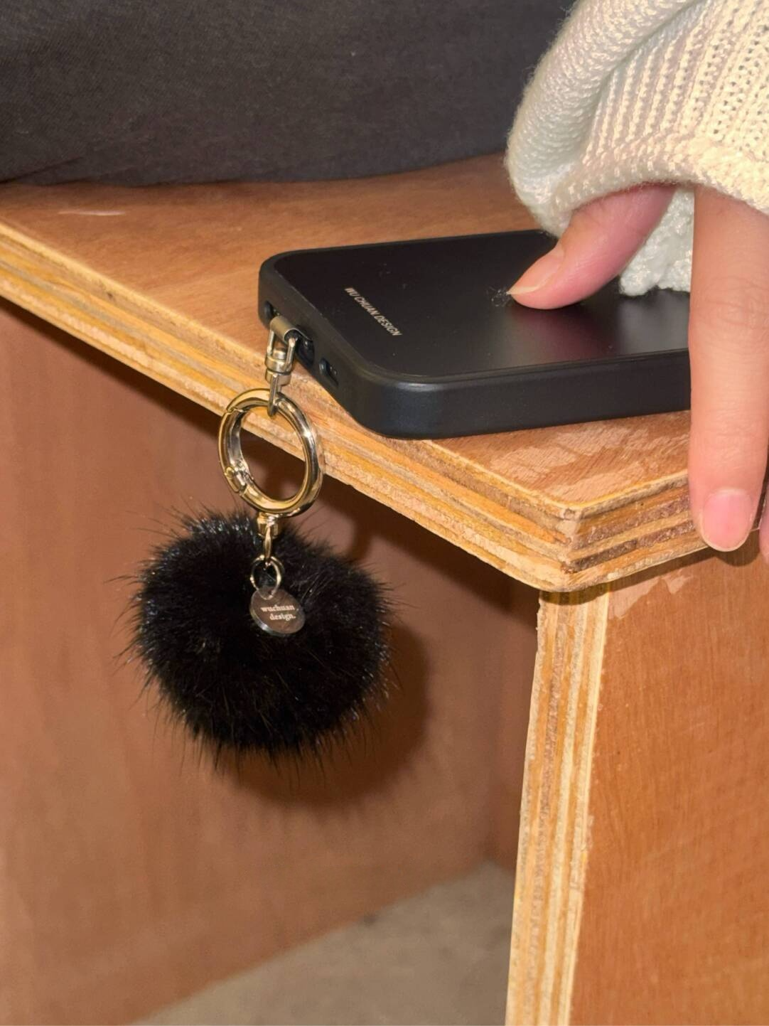 Genuine Mink Fur Pom-Pom Keychain Charm