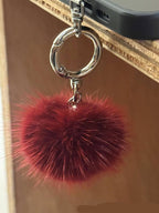 Genuine Mink Fur Pom-Pom Keychain Charm