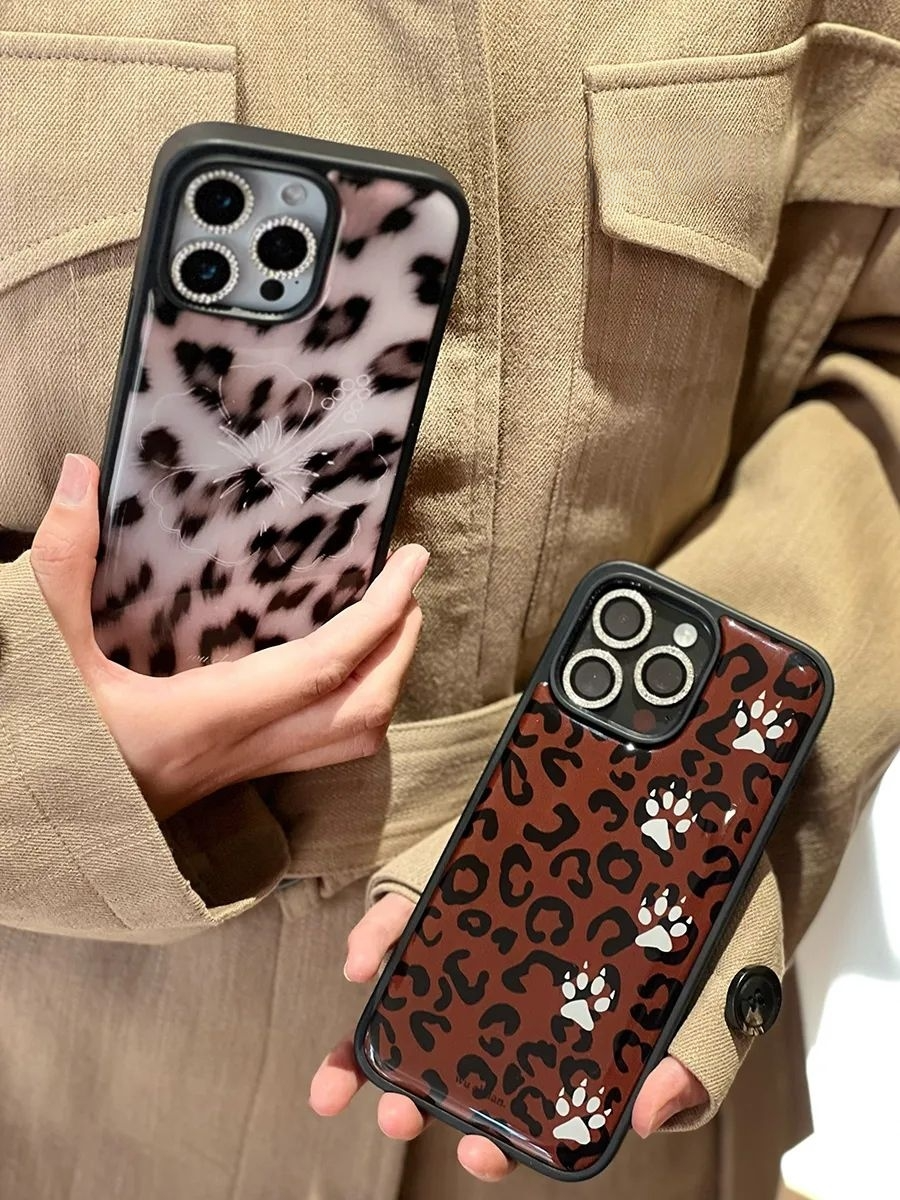 Luxury Leopard Print Epoxy Phone Case