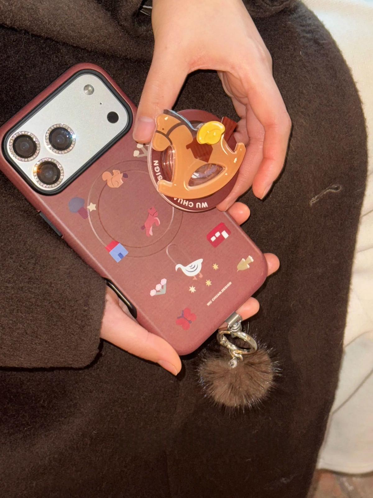 Caramel Pony Double Layer Film Printed Phone Case with MagSafe