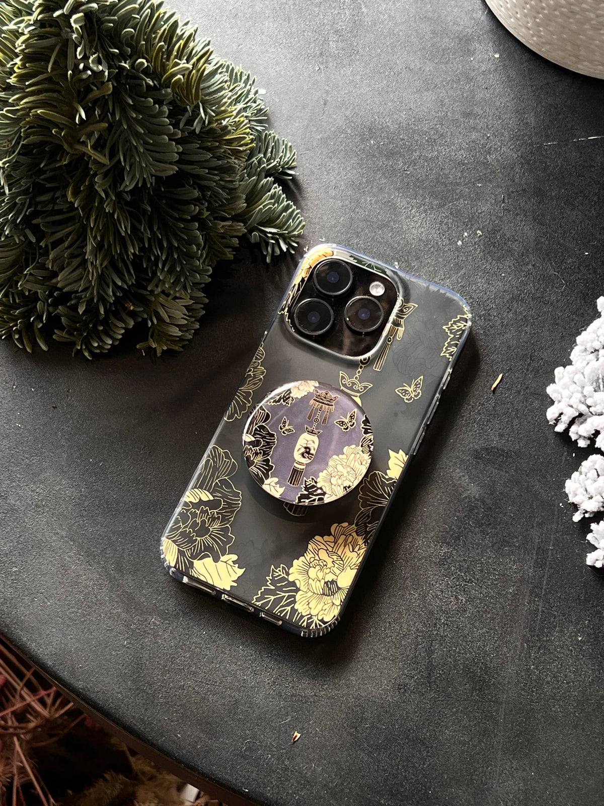 Chinoiserie Flower/Butterfly/Lantern IMD Phone Case-YSH