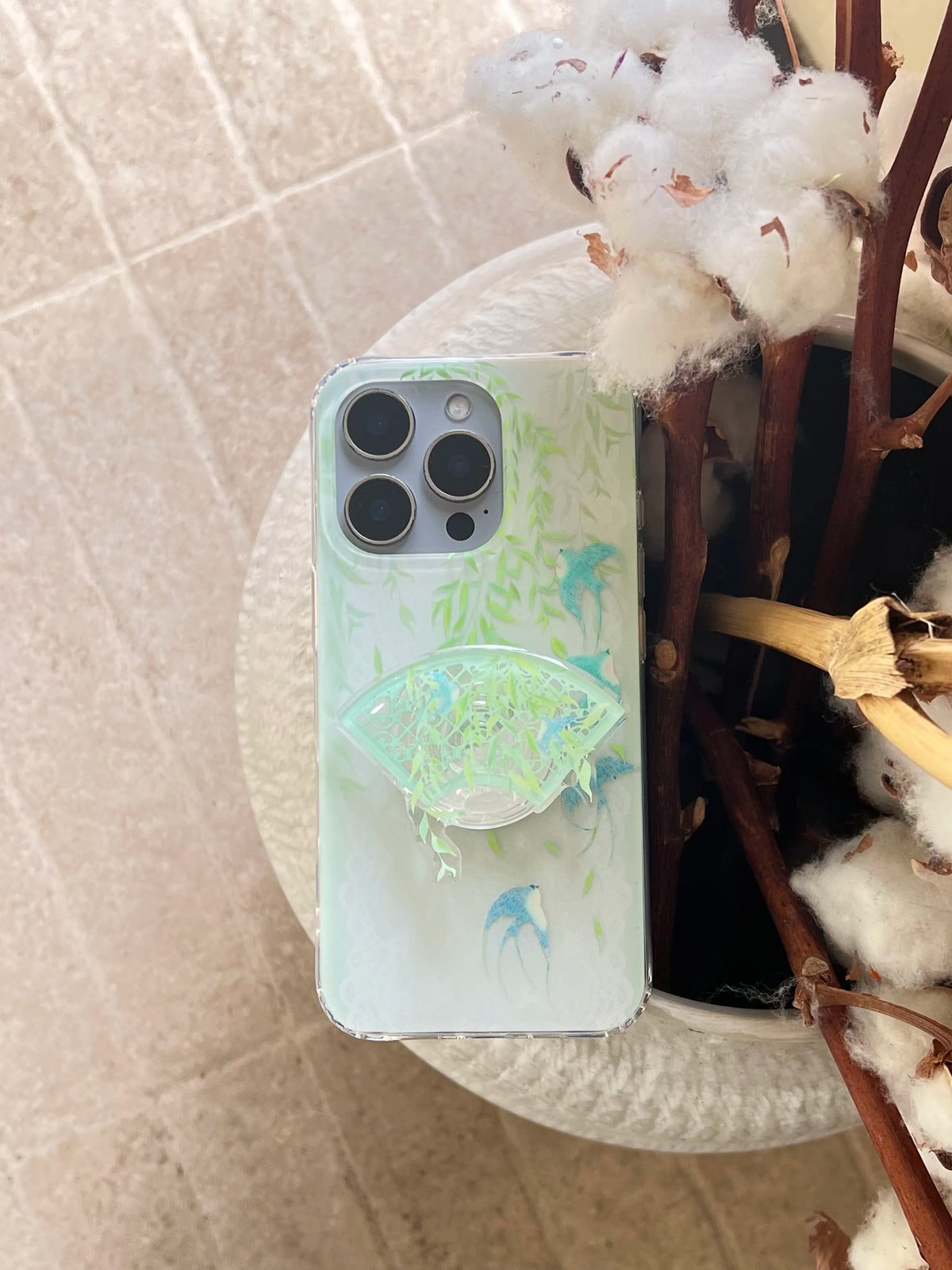 Chinoiserie Spring Willow & Swallows Frosted IMD Phone Case-YSH