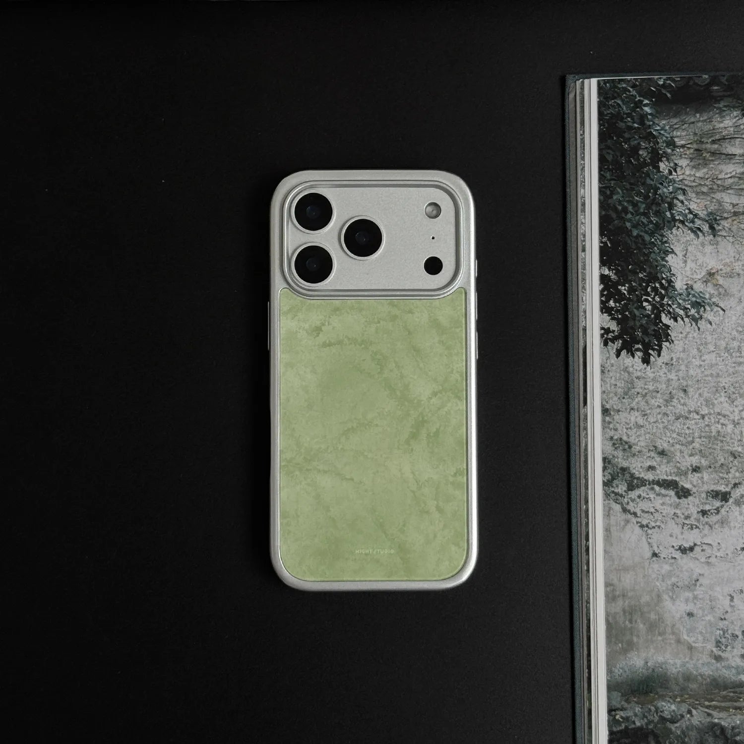 New Chinese Style Emerald Green Tempered Glass Phone Case-NS