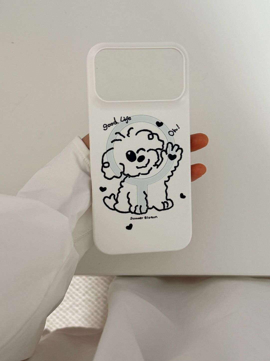 Hand-Drawn Line Art Puppy Phone Case with MagSafe