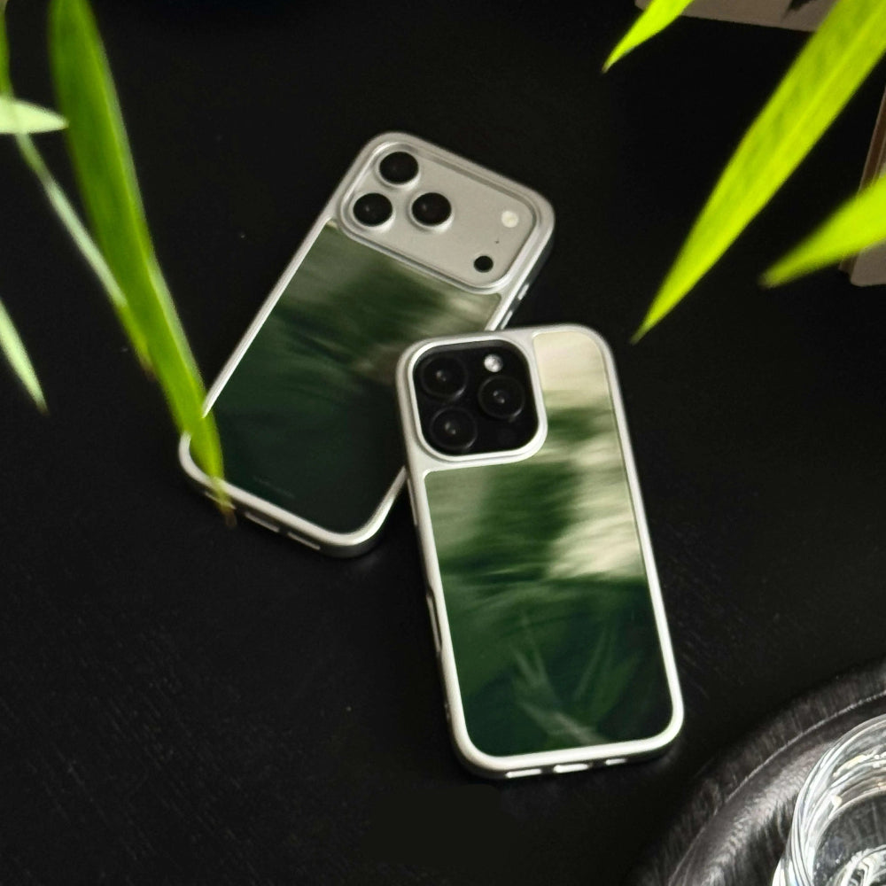 Artistic Green Ink-Wash Bamboo Shadow Glass Case-CHO