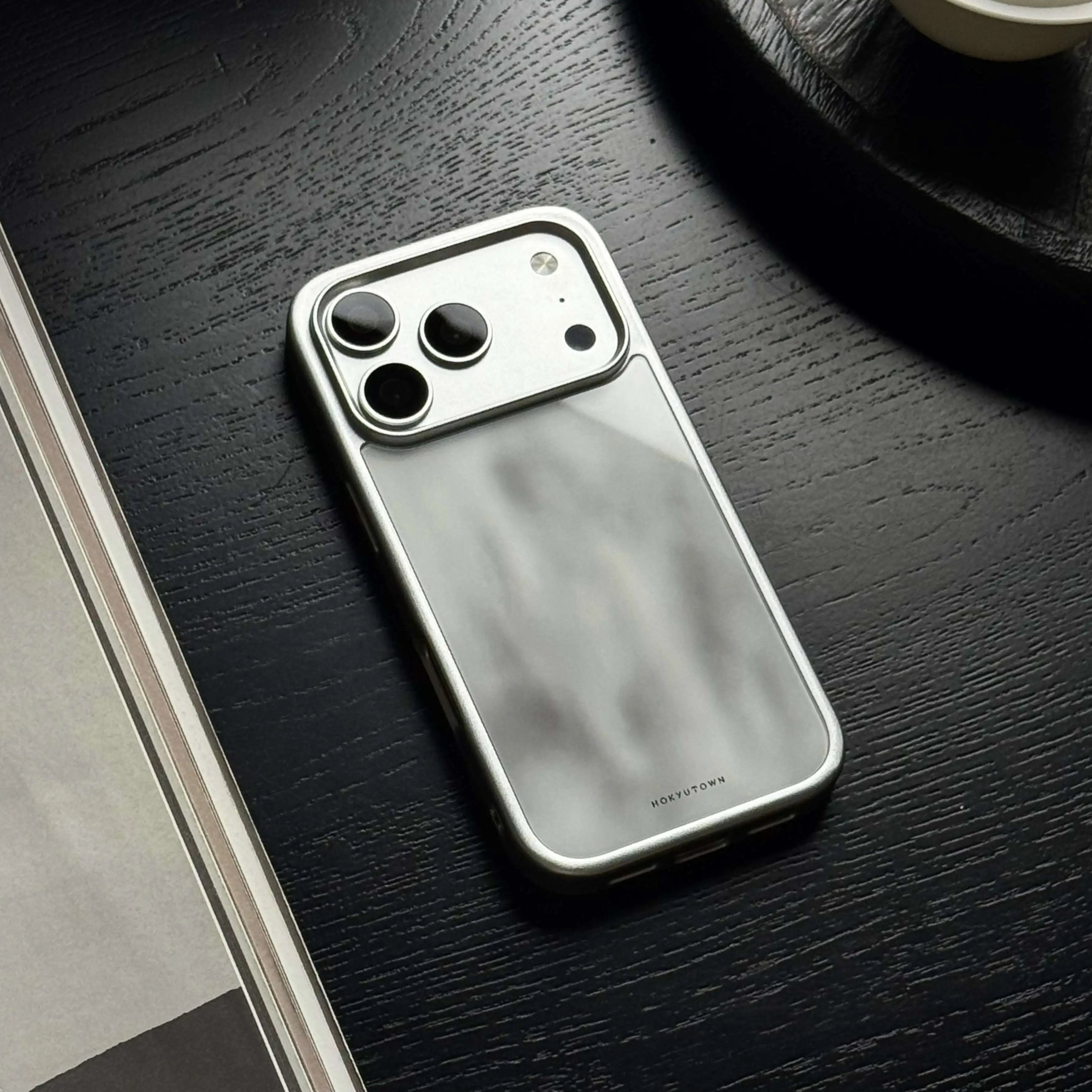 Luxury Moon White Ink Wash Glass Phone Case-CHO