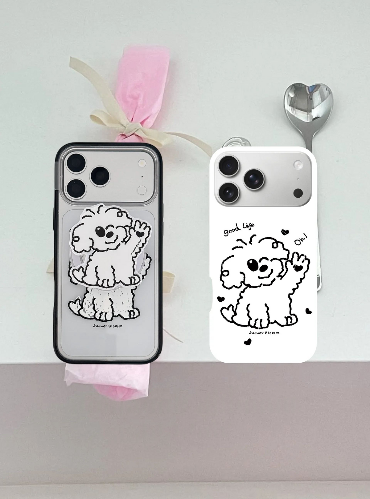 Hand-Drawn Line Art Puppy Phone Case with MagSafe