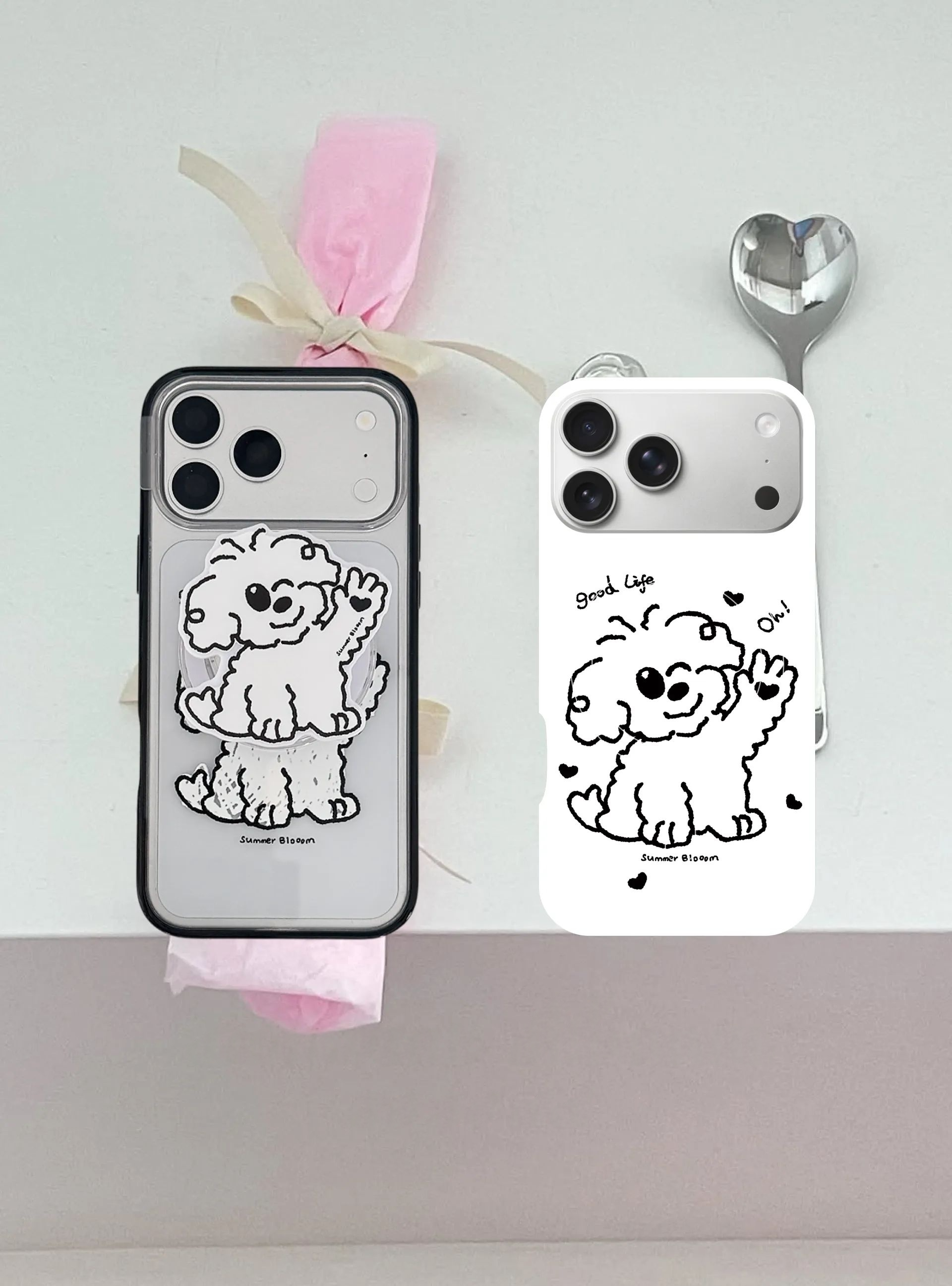Hand-Drawn Line Art Puppy Phone Case with MagSafe