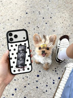 Custom Pet Photo Film Stripe Polka Dot Mirror Phone Case with MagSafe