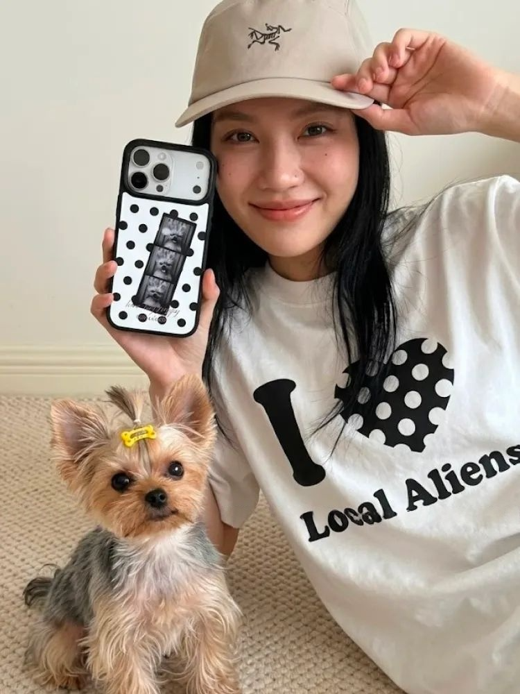 Custom Pet Photo Film Stripe Polka Dot Mirror Phone Case with MagSafe