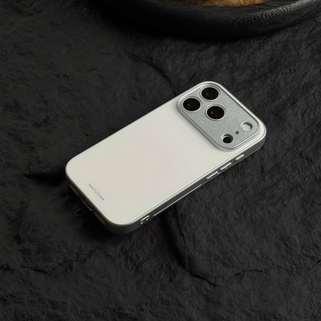 Luxury Ceramic White Tempered Glass Case-CHO