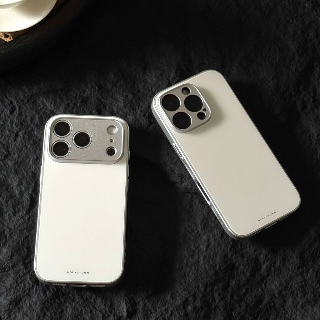Luxury Ceramic White Tempered Glass Case-CHO