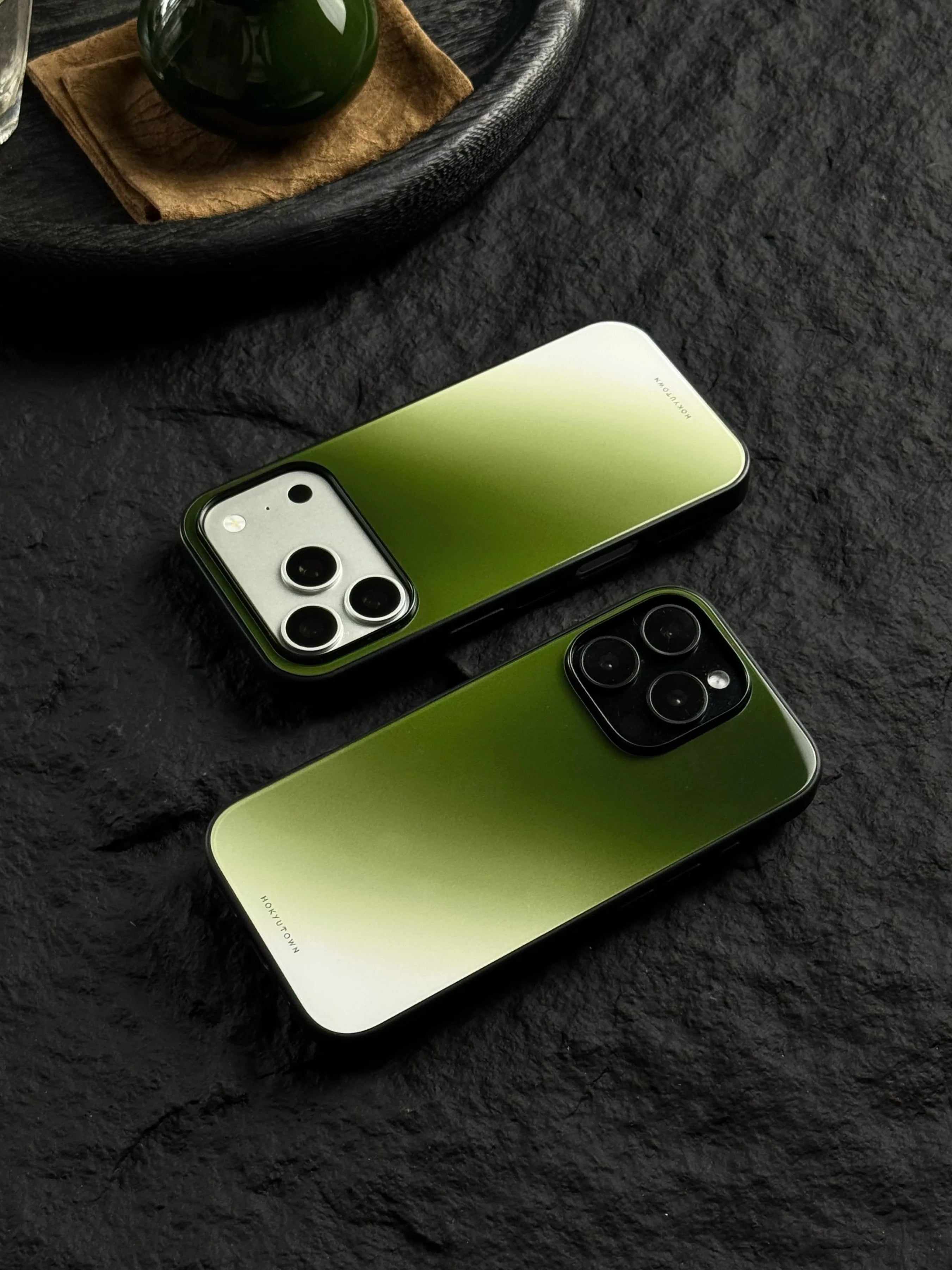 Matcha Green Gradient Tempered Glass Phone Case-CHO
