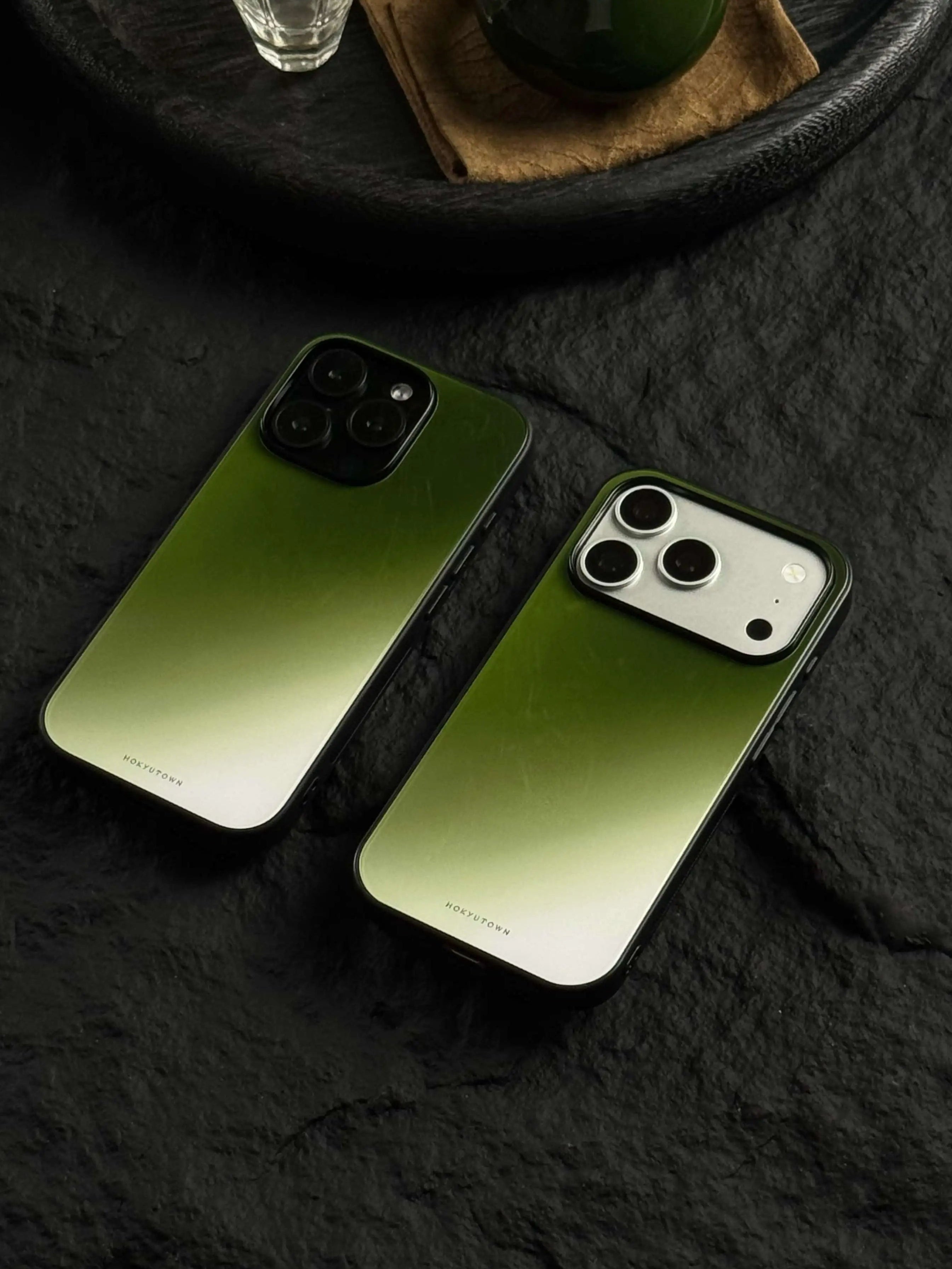 Matcha Green Gradient Tempered Glass Phone Case-CHO