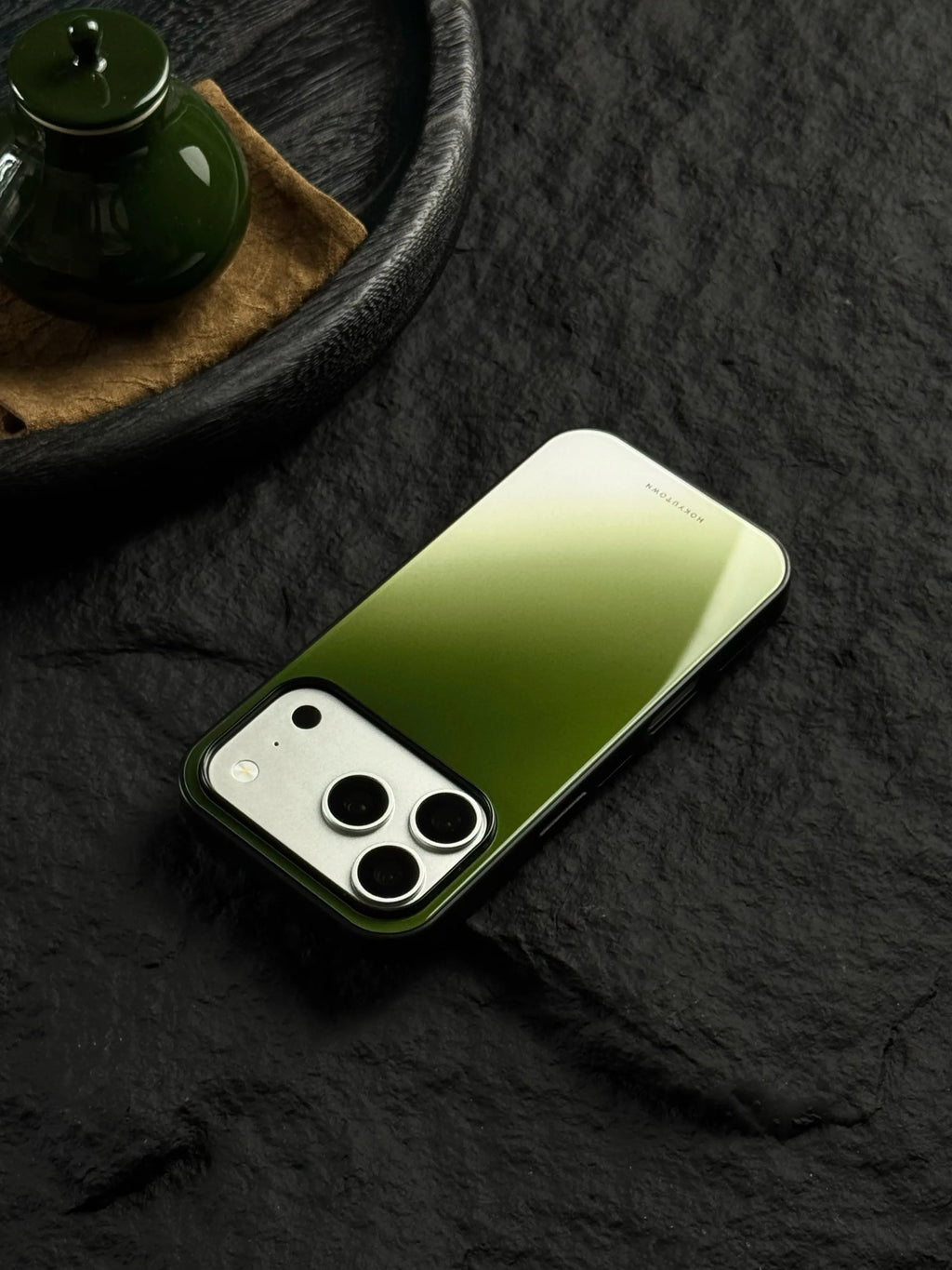 Matcha Green Gradient Tempered Glass Phone Case-CHO