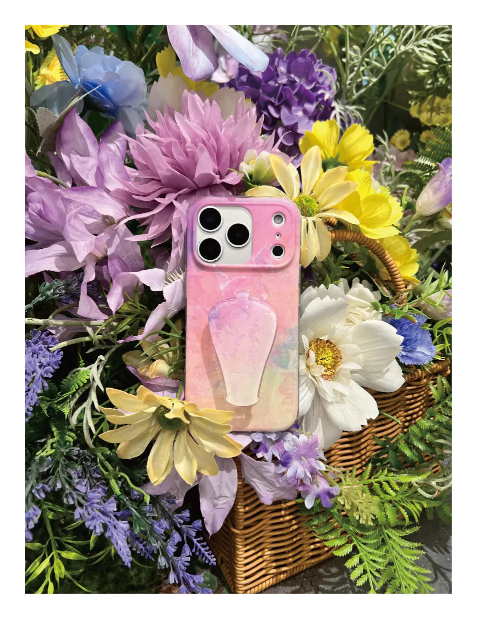 Aesthetic Floral with Porcelain Vase Grip IMD Phone Case-YSH