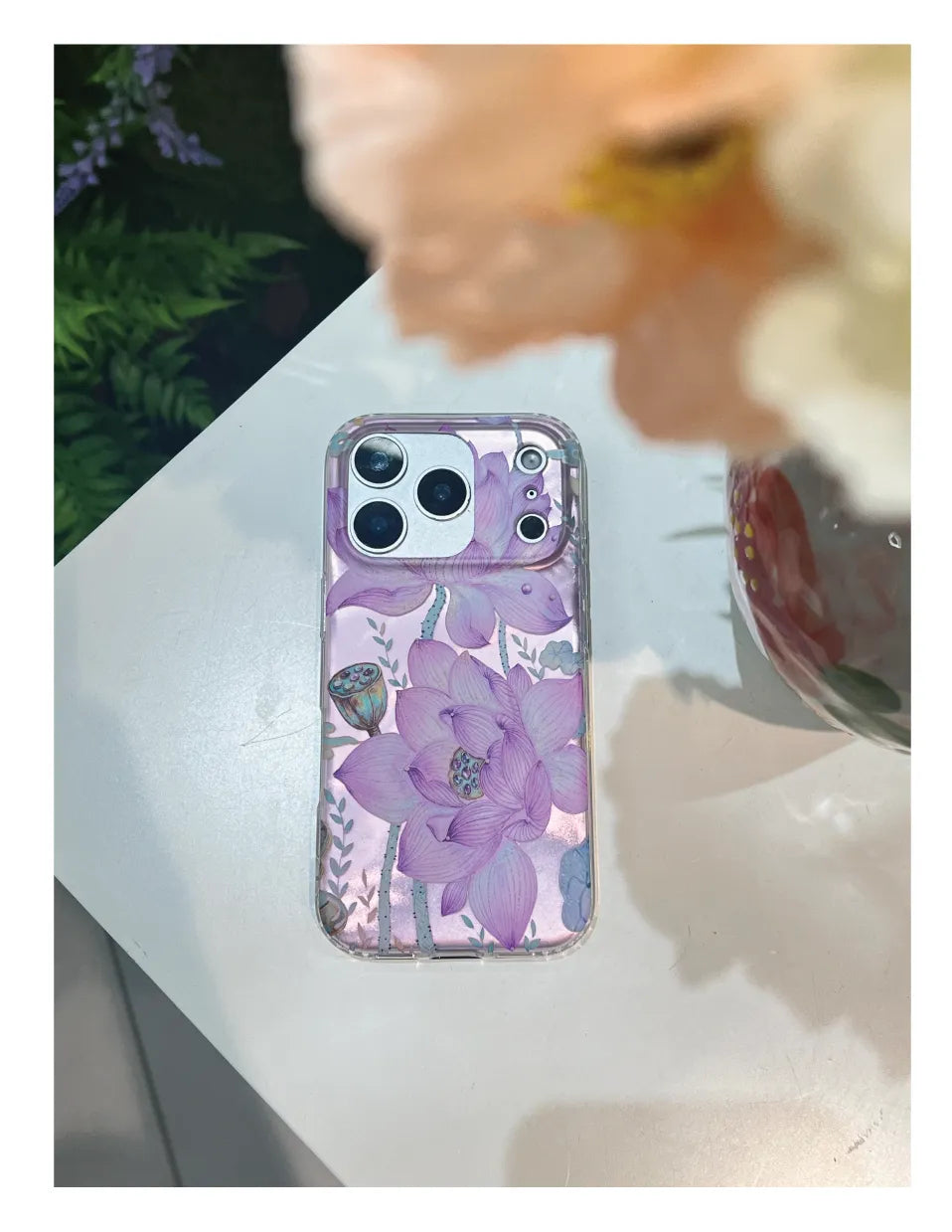 Shimmering Pink-Purple Lotus IMD Phone Case-YSH