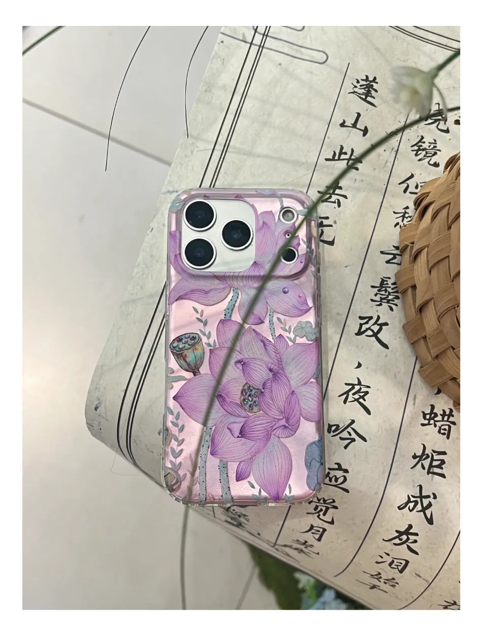 Shimmering Pink-Purple Lotus IMD Phone Case-YSH