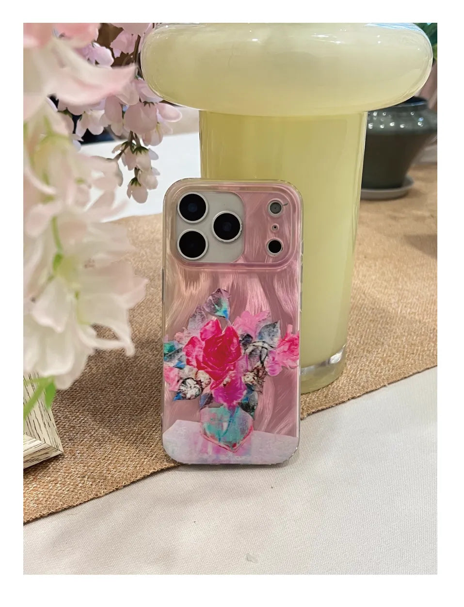 Geometric Vase Rose Floral IMD Phone Case-YSH