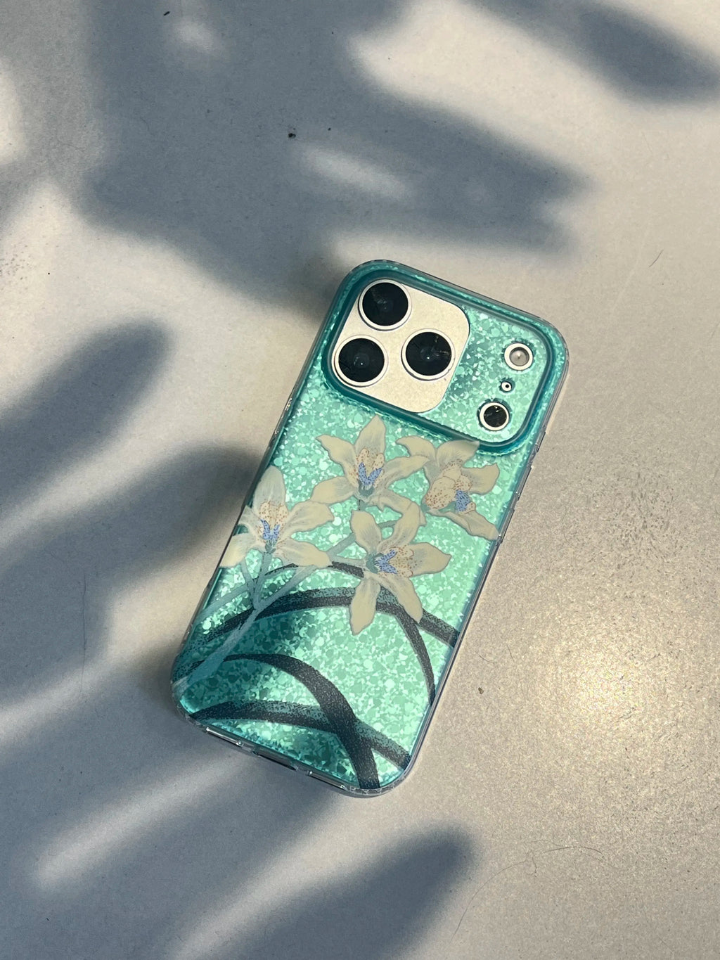 Luxury Shimmering Cyan Orchid IMD Phone Case-YSH