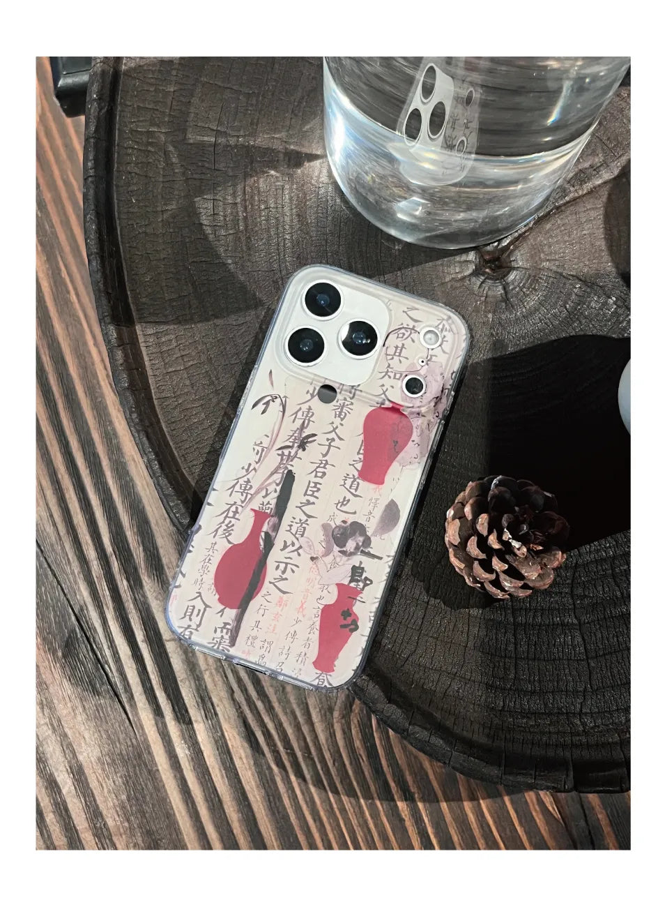 Chinoiserie Calligraphy Ink Art & Vase Print IMD Phone Case-YSH