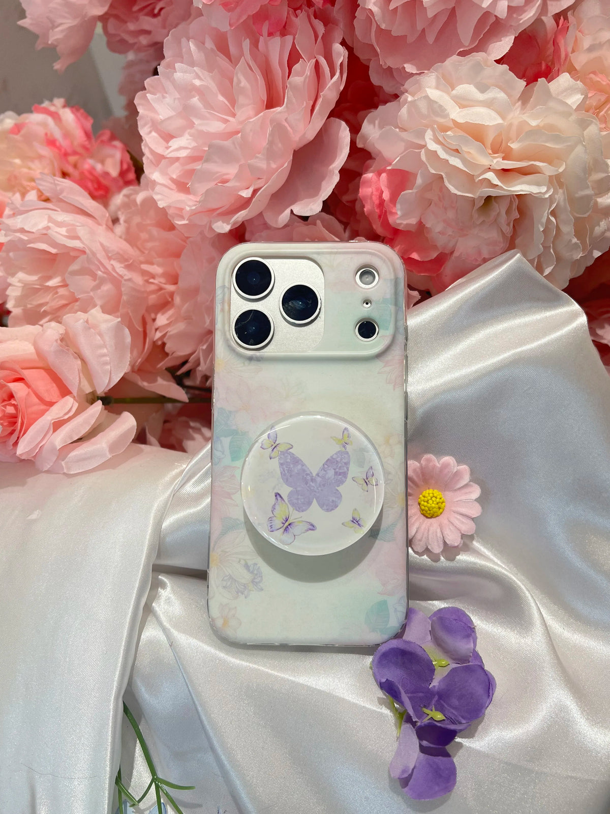 Soft Floral & Purple Butterfly IMD Phone Case-YSH