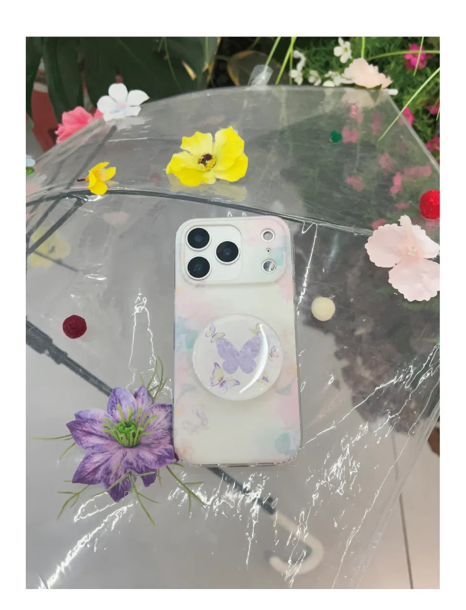 Soft Floral & Purple Butterfly IMD Phone Case-YSH