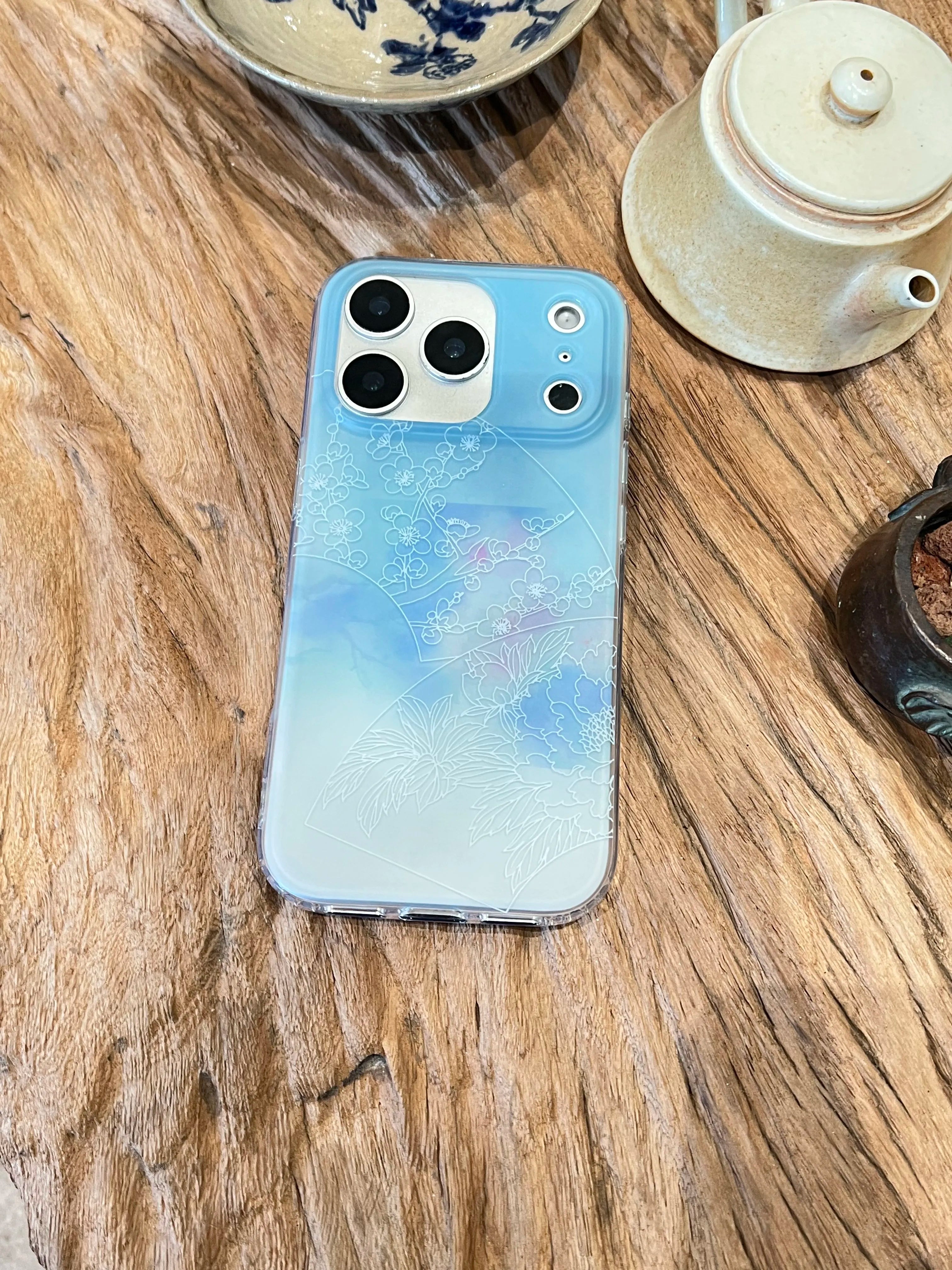 Abstract Floral Print Phone Case-YSH008IMD