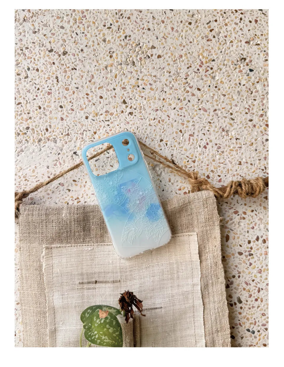 Abstract Floral Print Phone Case-YSH008IMD