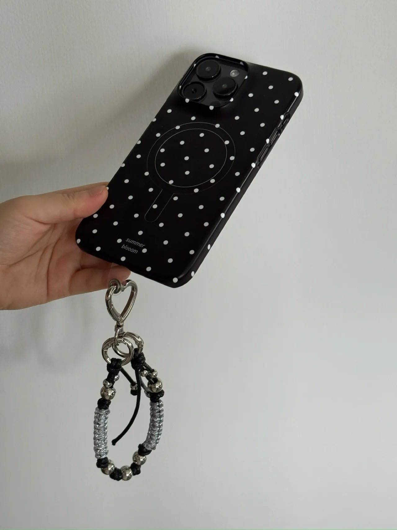 Aesthetic Black Polka Dot Phone Case with Slot or MagSafe SB-IML