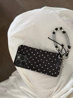 Aesthetic Black Polka Dot Phone Case with Slot or MagSafe SB-IML