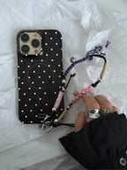 Aesthetic Black Polka Dot Phone Case with Slot or MagSafe SB-IML