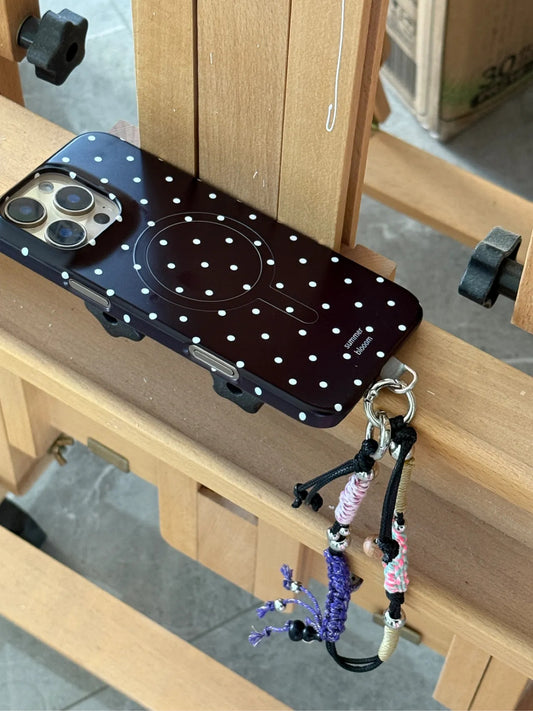 Aesthetic Black Polka Dot Phone Case with Slot or MagSafe SB-IML